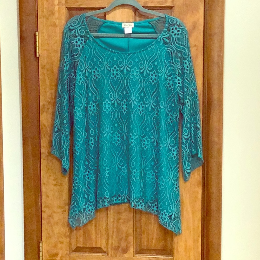 Teal Tunic lace overlay XL by Brittany Black